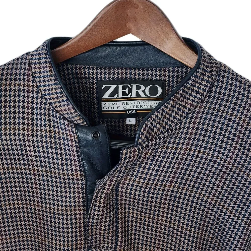 Vintage Zero Restriction Golf Pullover Jacket Large Silk Cashmere Wool USA Made